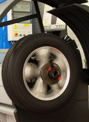 Obraz na płótnie Canvas Adjestment wheels in modern workshop