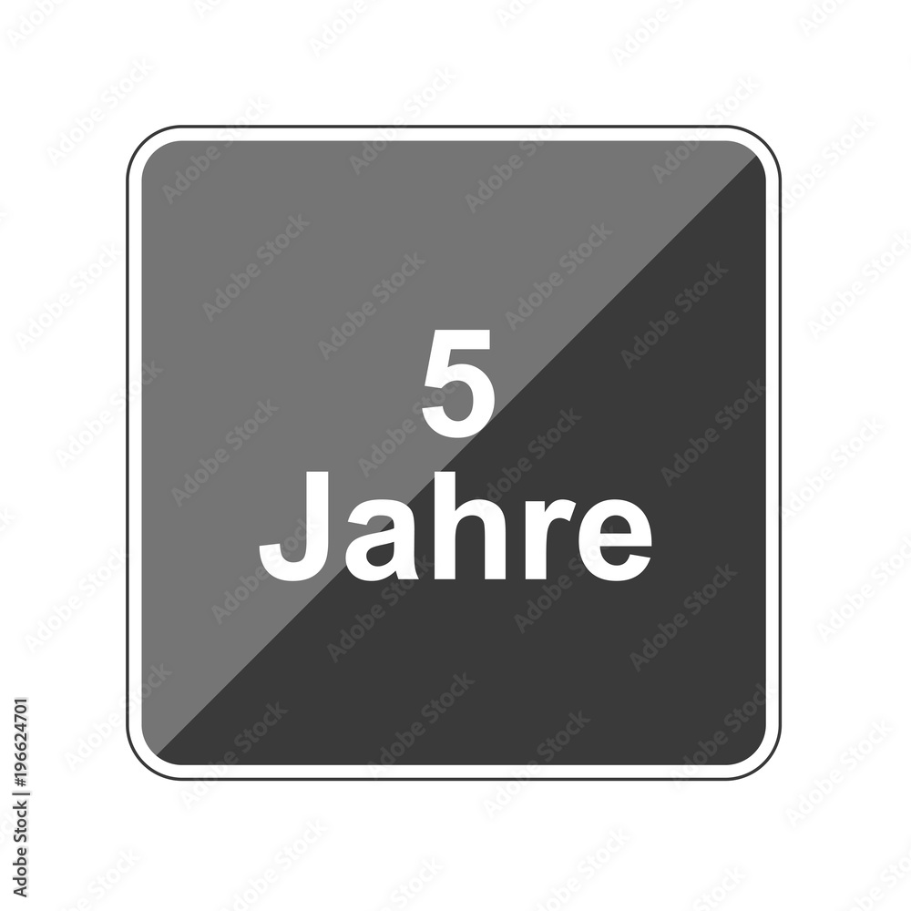 Poster 5 Jahre - Reflektierender App Button