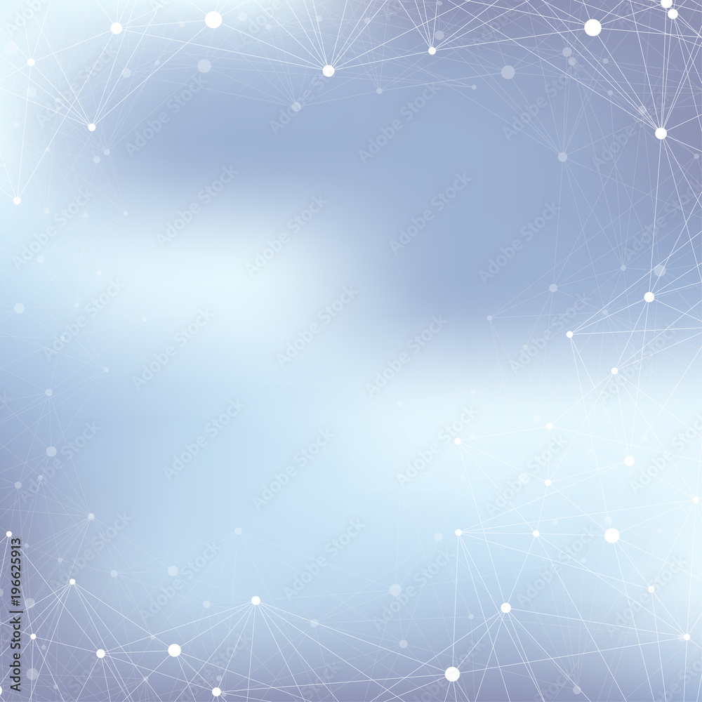 Aufkleber Geometric grey background molecule and communication . Connected lines with dots. Abstract molecule illustration. Molecule composition for your design