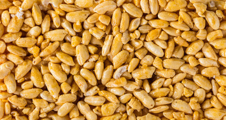 nuts in caramel close-up