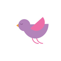 cute cartoon flying bird animal vector illustration