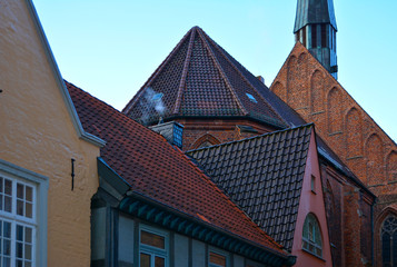 Tile roofs in Bremen, Germany