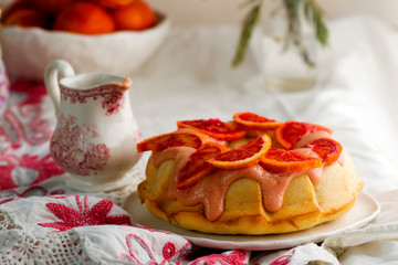 BLOOD ORANGE POUND CAKE WITH AN ORANGE ZEST ICING