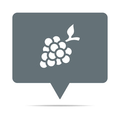 Graue Sprechblase mit Weintrauben