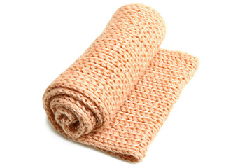 beige knitted scarf