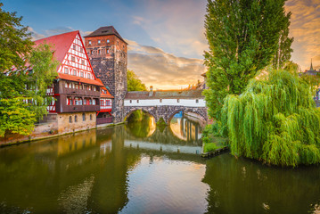 Fototapeta na wymiar Hangman's Bridge, Nuremberg, Germany