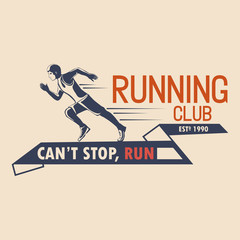 Unique logo design for a running club. a symbol for a sports organization, a tournament, a marathon. Vector illustration