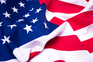 Beautifully waving star and striped American flag.