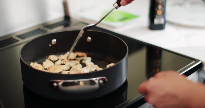 Cooking Chicken in a Frying Pan