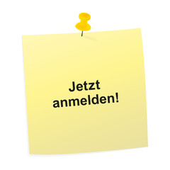 Notizzettel gelb - Jetzt anmelden