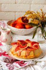 BLOOD ORANGE POUND CAKE WITH AN ORANGE ZEST ICING