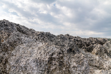 volcanic stone against the sky