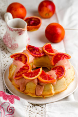 BLOOD ORANGE POUND CAKE WITH AN ORANGE ZEST ICING