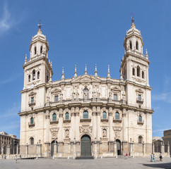 Fototapeta premium Jaen Assumption cathedral main frontal facade, Spain