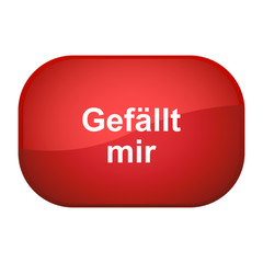 Glossy Button rot - Gefällt mir