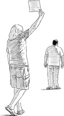 Sketch of the meeting persons