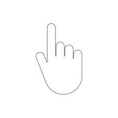 Click finger icon. Press symbol. Outline. Vector.