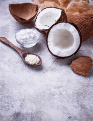 Fresh coconut and coconuts oil