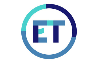 Fototapeta premium ET Global Blue Ribbon letter Logo