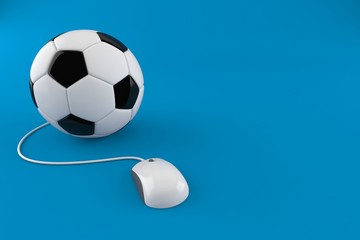 Fototapeta na wymiar Soccer ball with computer mouse