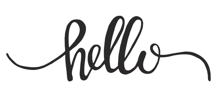 Hand drawn word hello vector icon