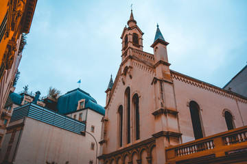 Fototapeta premium beautiful and ancient church in the heart of nice, france
