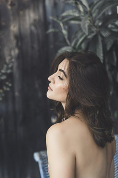 Young woman with brown hair