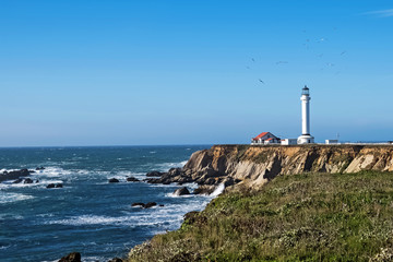 Lighthouse on the Pacific ocean coast