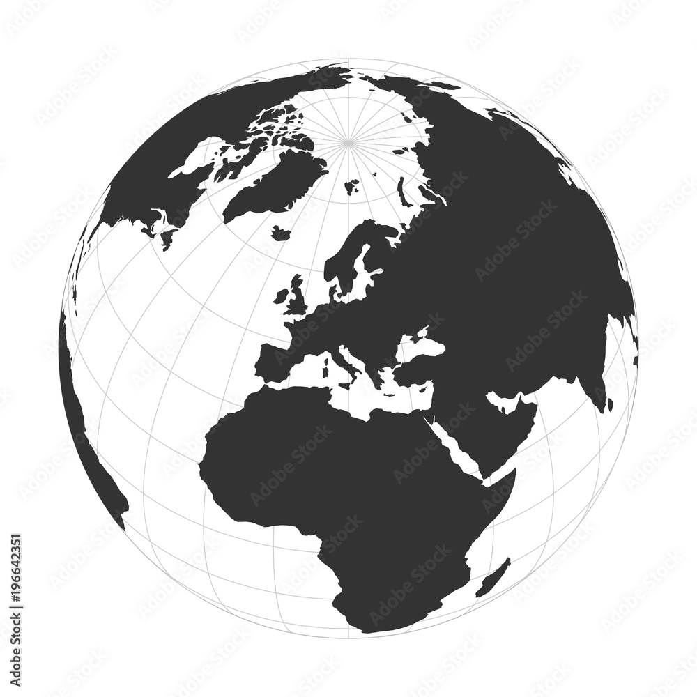 Canvas Prints Vector Earth globe focused on Europe continent. - Canvas Prints