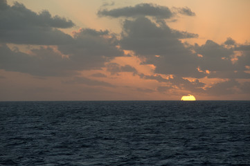 Sinking Sun over Caribbean Sea