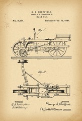 1881 Patent hand car railway trolley history invention
