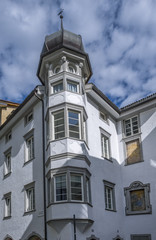 Fototapeta na wymiar House with bay window in Bolzano