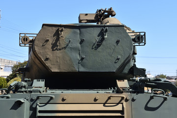 戦車の砲塔の後部
