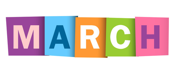 MARCH vector letters icon