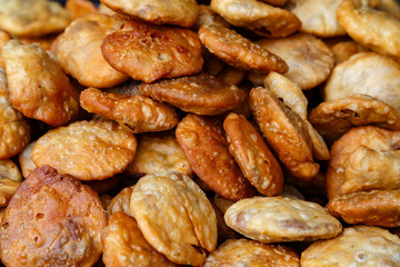 Many fried Indian kachoris