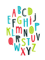Geometric font. English alphabet