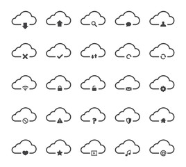 cloud computing icon set, upload sign for network