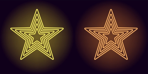 Neon yellow and orange star