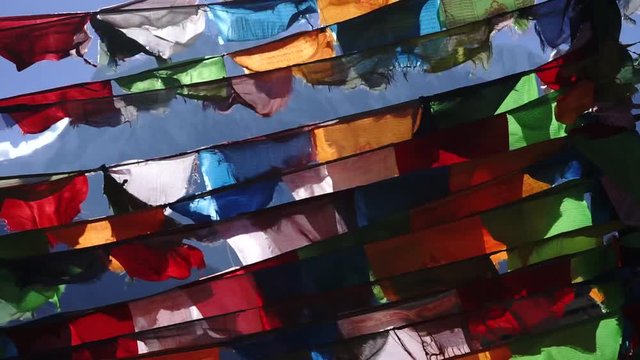 Prayer flags in the Himalaya mountains, Annapurna region, Nepal
