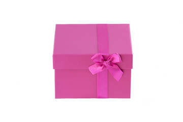 Nice box pink for gift on white background