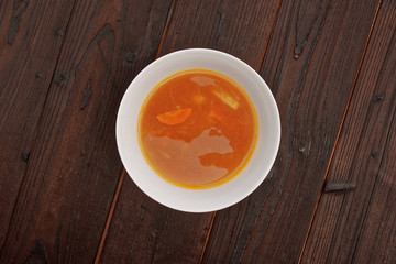 Italian lentil soup on a table