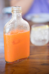 Fresh cold carrot juice