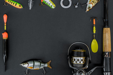 Background or background of fishing gear.