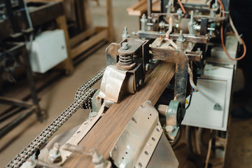 line on the veneer sticker on the wooden bars