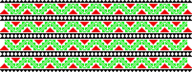 Traditional Romanian folk art knitted embroidery pattern