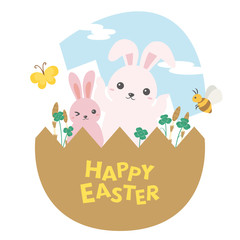 イースターエッグとうさぎ