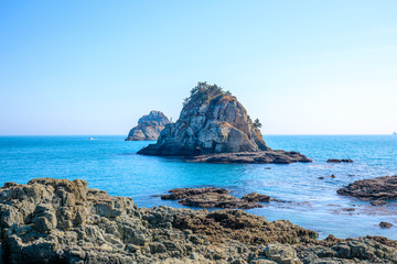 Fototapeta premium Oryukdo sky walk in Busan city, Korea