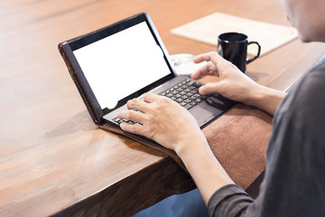 multitasking man using tablet laptop and smart lphone connecting wifi in the coffee shop