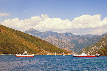 Ferry transportations. Montenegro, ferries run across the narrowest part of the Bay of Kotor - the Verige Straits