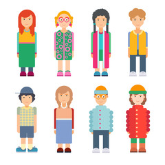 Set of characters in flat design